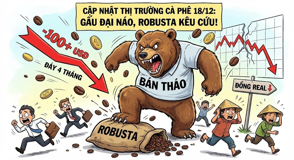 Giá cà phê ngày 18/12: Robusta 